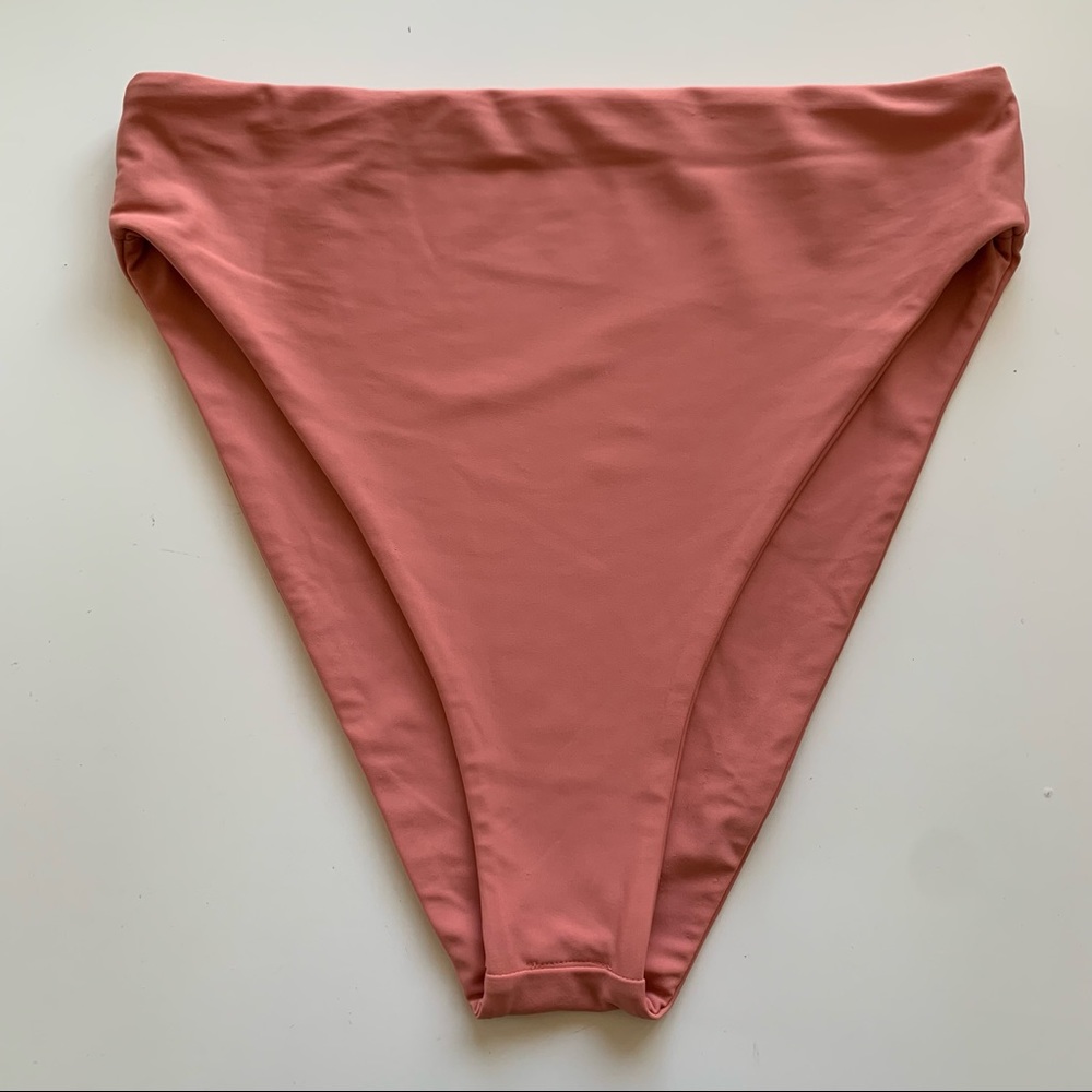 Jade Swim Incline High Rise Bikini Bottom Coral New Xl Gem